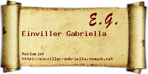 Einviller Gabriella névjegykártya